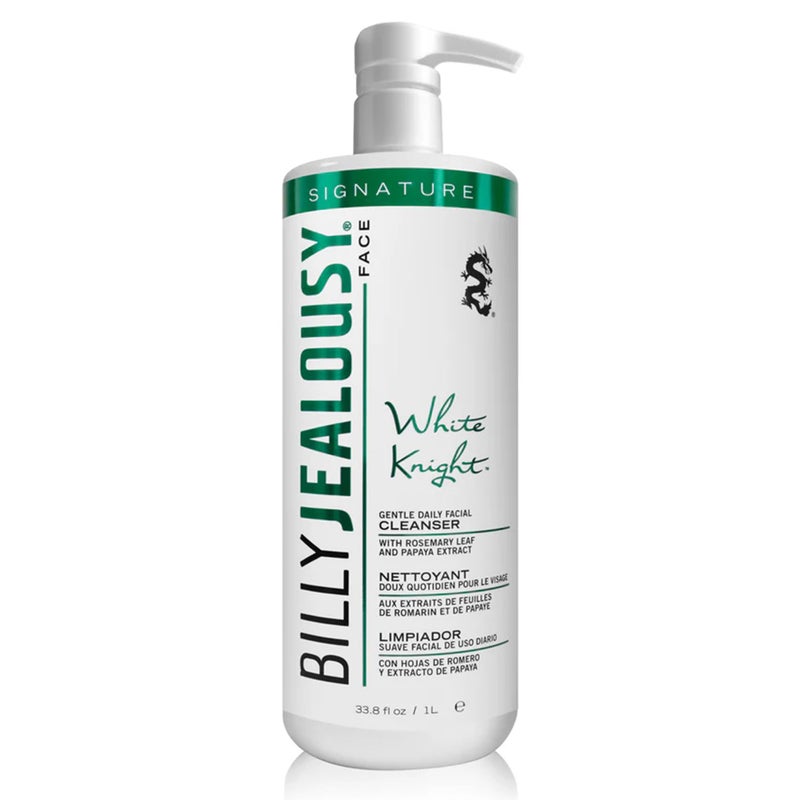 Billy Jealousy White Knight Gentle Daily Facial Cleanser with Non-Abrasive Exfoliators Ideal for All Skin Types, Men's Face Wash Formulated with Apple Amino Acids & Papaya Extract, 33.8 Fl Oz - Image 1