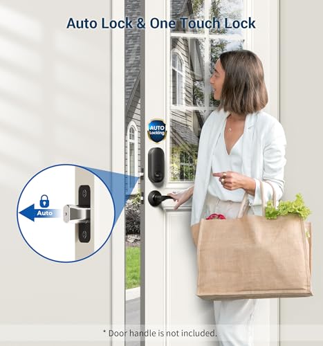 Veise Keyless Entry Door Lock, Electronic Keypad Deadbolt, Keyed Entry, Auto Lock, Anti-Peeking Password, Back Lit & Easy Installation Design, Matte Black - Image 4