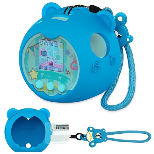 JCHPINE Silicone Cover Case for Punirunes Interactive Digital Toy Protective Skin Sleeve for Punirunes Digital Pet Toys Squishy Characters Electronic Pets Accessories Blue Case - Image 1