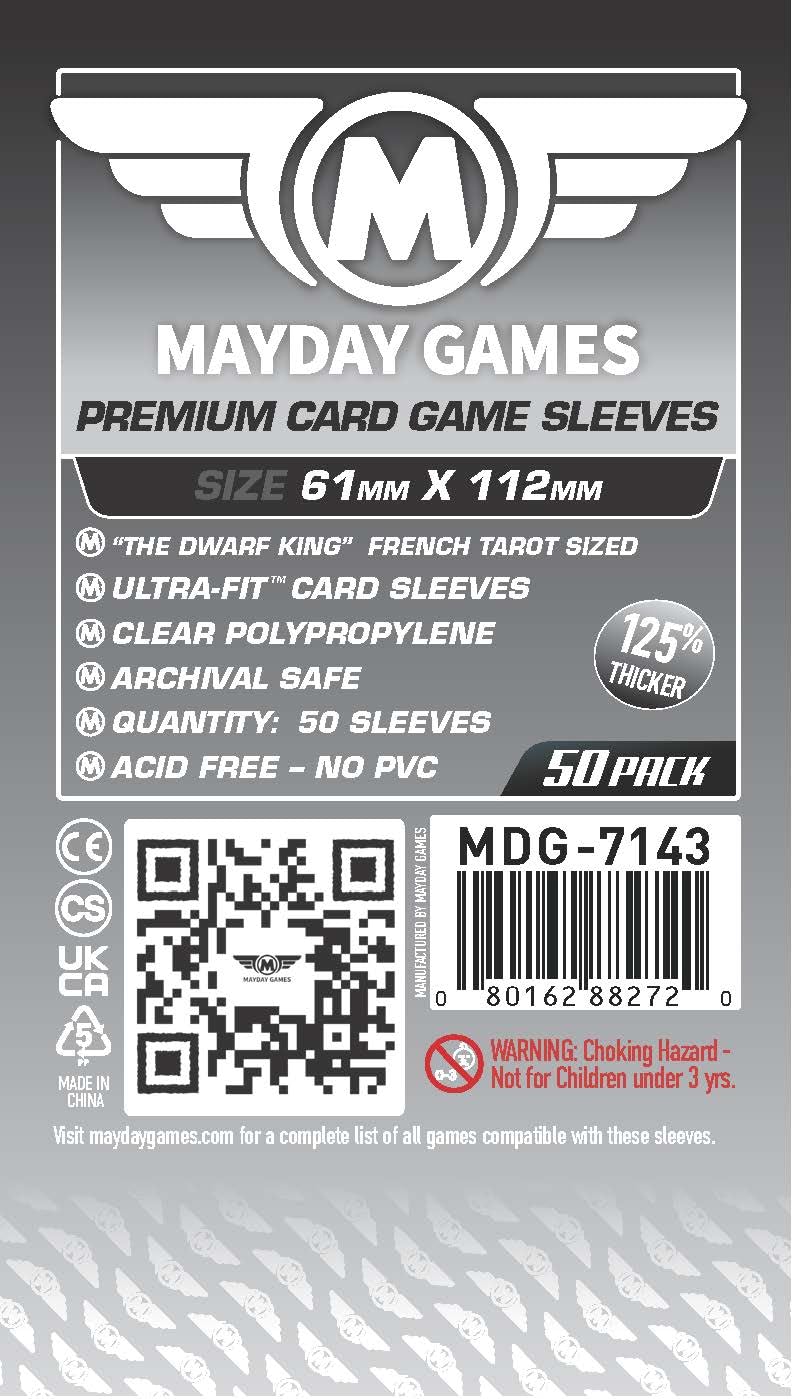 Mayday Games 50 MayDay 61 x 112 Dwarf King French Tarot Premium Card Sleeves Board Game Board Game Cases - Image 2