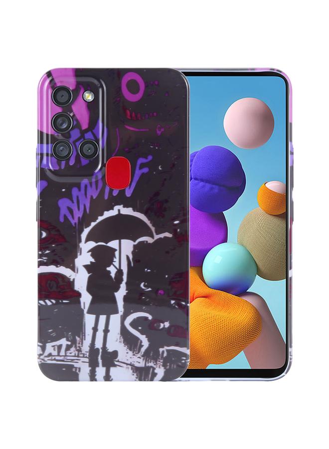 S-TOP Case For Samsung Galaxy A21s Painted Pattern Precise Hole PC Phone Case - Image 1