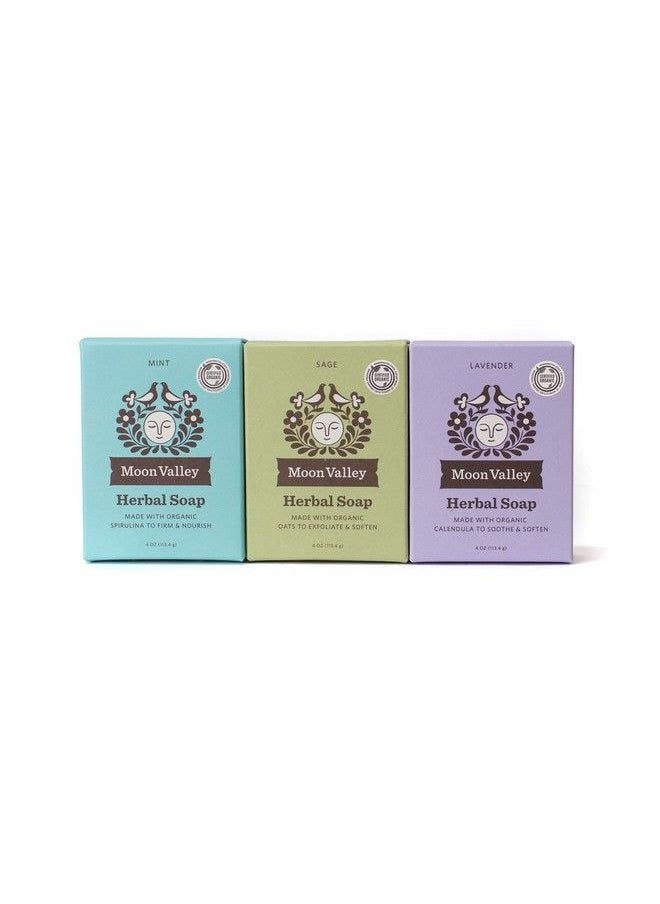 Moon Valley Organics - Natural Body Wash And Face Wash Soap Bar Natural Bar Soap Pack Of 3 Mintlavendersage - Image 1