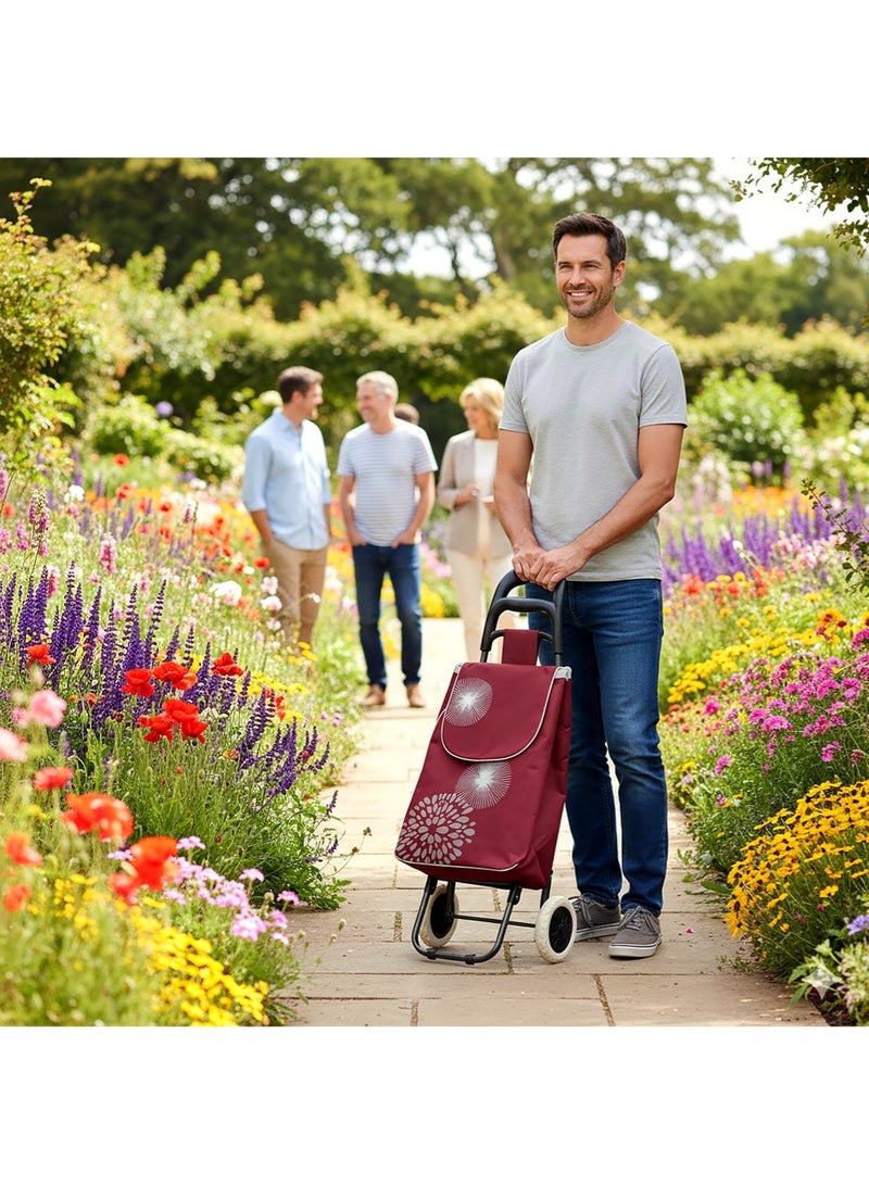 إيه جي دي عربة تسوق عصرية قابلة للطي، بعجلات سلسلة، وسعة كبيرة، مثالية للتسوق والحدائق والرحلات - Image 4