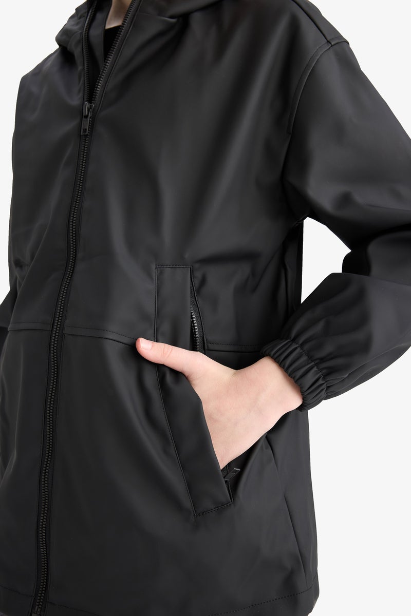 DeFacto Black Boy Boy Waterproof Hooded Rain Jacket Casual - Image 5