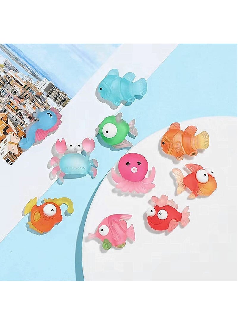 KASTWAVE 50 Pieces Flatback Ocean Animals Resin Slime Charms Jewelry Making Charms Cute Earing Pendant Key Chain Charms for Earrings Necklace Keychain Making DIY Scrapbooking Crafts Cell Phone Case Making - Image 5