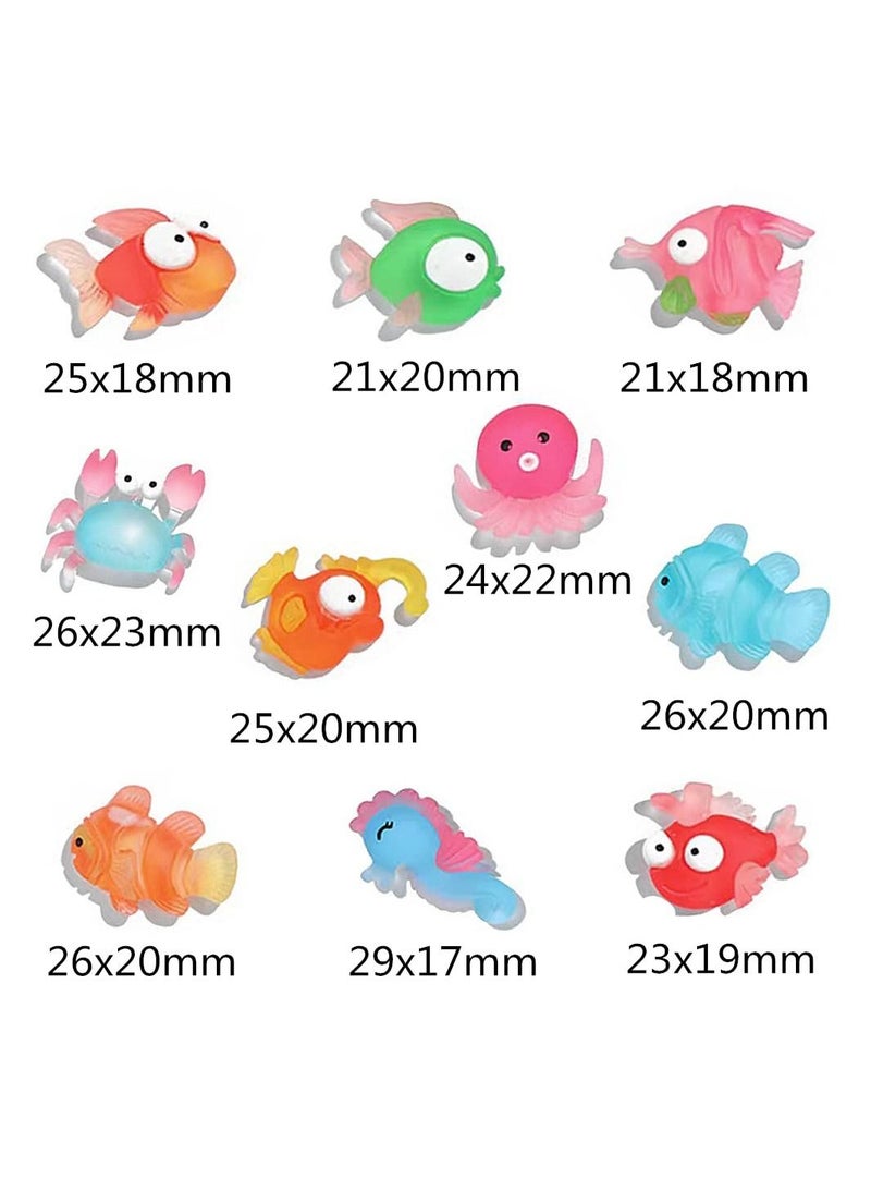 KASTWAVE 50 Pieces Flatback Ocean Animals Resin Slime Charms Jewelry Making Charms Cute Earing Pendant Key Chain Charms for Earrings Necklace Keychain Making DIY Scrapbooking Crafts Cell Phone Case Making - Image 2