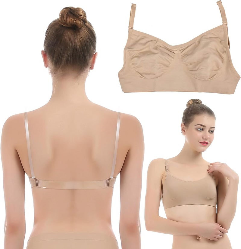 iMucci Clear Strap Bra Professional Dance Bra NO Sponge Invisible Ballet Bras - Image 1