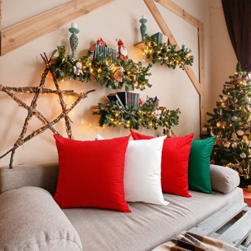 Thmyo 4-Pack 100% Cotton Comfortable Solid Decorative Throw Pillow Case Square Cushion Cover Pillowcase Sublimation Blank Pillow Covers Christmas DIY Throw Pillowcase (18x18inch/45x45cm,White) - Image 3