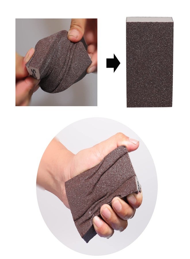 STEBRUAM 5 Pieces Sanding Sponges,Coarse and Fine Sanding Blocks -240 Grits Specifications Sanding Pads,sand sponge Washable and Reusable,Sand Paper Pack for Metal Wood and Wall - Image 3