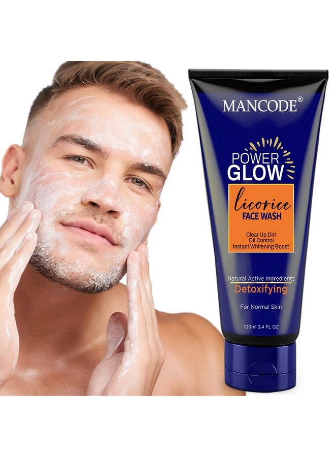 MAN CODE Mancode Power Glow Face Wash For Men With Licorice Extract 100Ml Oil Control Deep Cleansing All Skin Types Glow Boosting Cleanser For Uneven Skin Tone  - Image 2