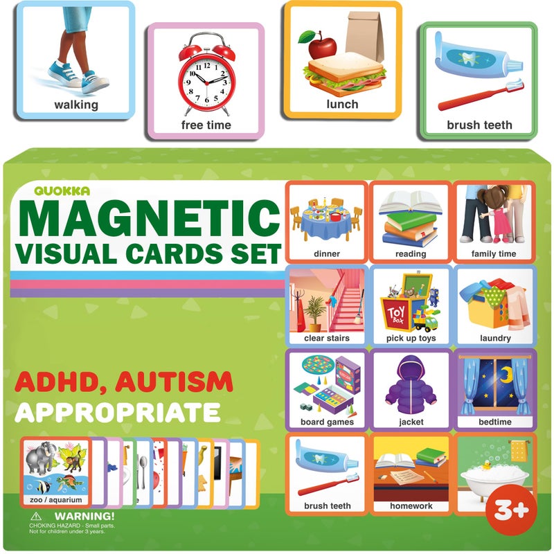 QUOKKA 95 Reward Chore Chart Cards for Kids - Toys for Autistic Children Age 5-7 ADHD Tools - Behavior Visual Schedule for Toddler at Home - Routine Responsibility Board Autism Learning Materials - Image 1