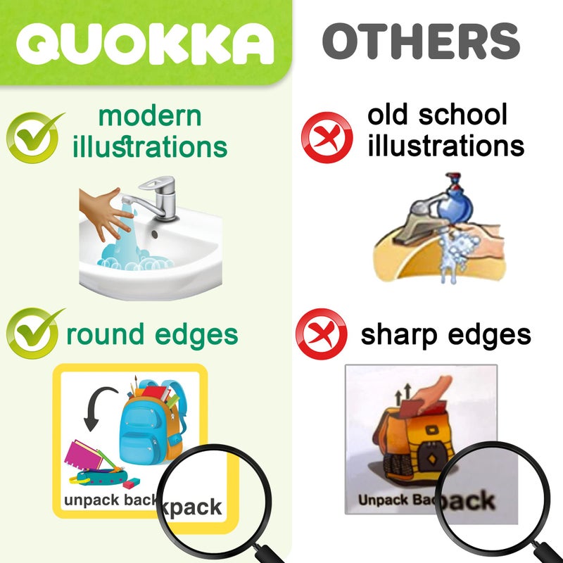 QUOKKA 95 Reward Chore Chart Cards for Kids - Toys for Autistic Children Age 5-7 ADHD Tools - Behavior Visual Schedule for Toddler at Home - Routine Responsibility Board Autism Learning Materials - Image 4