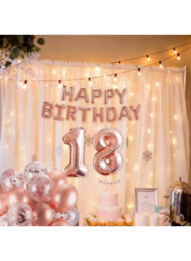 طقم بالونات عيد ميلاد – وردي ذهبي يحتوي على: • 13 قطعة من بالونات الحروف "HAPPY BIRTHDAY" • 2 بالون نجمة عملاقة من رقائق معدنية • 4 بالونات كونفيتي • 11 بالون لاتكس مثالي لتزيين حفلات عيد الميلاد وتوفير مستلزماتها. - Image 2