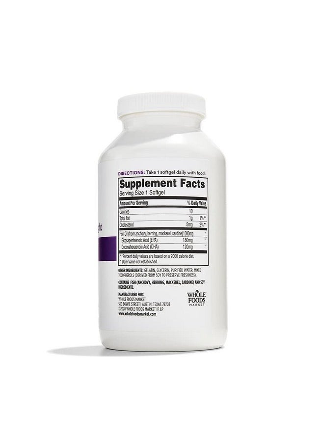 365 by Whole Foods Market - 365 by Whole Foods Market, Fish Oil 1000 Mg Softgels, 250 Count - Image 1