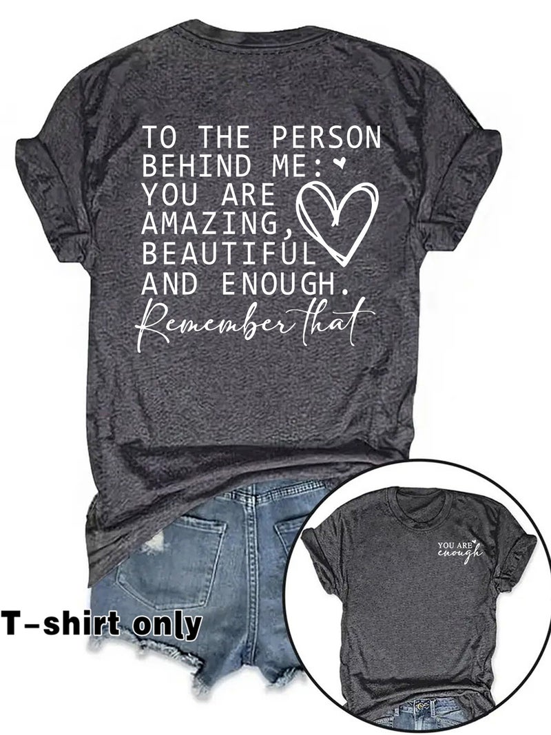 Fashion T-Shirt Women You Are Cuough Short Sleeve T-Shirt Women - Image 1