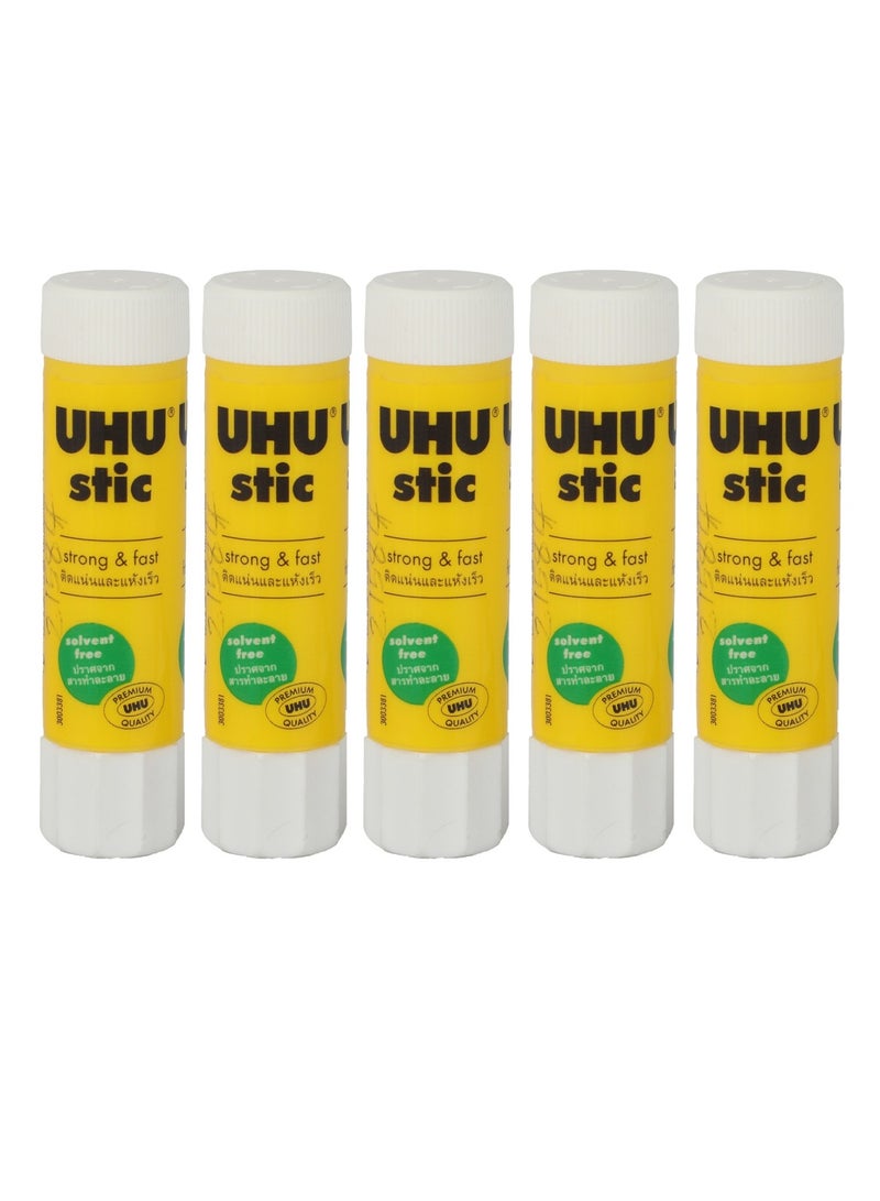 UHU 5-Piece White Glue Stick 8.2gm Content Per Tube