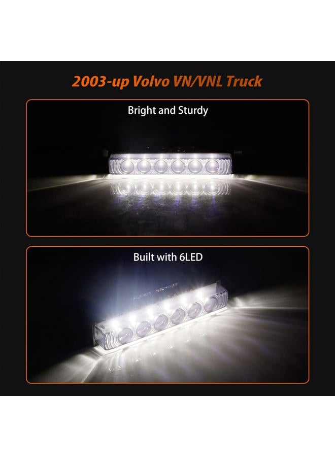 Adiil 5PCS White 6LED Cab Roof Top Clearance Light Assembly Smoked Lens Marker Running Lamps Compatible with Volvo 2004 VN/2003-2020 VNL Trucks - Image 4