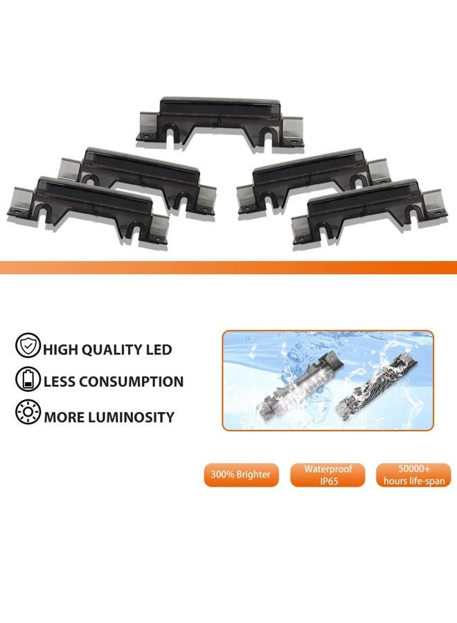 Adiil 5PCS White 6LED Cab Roof Top Clearance Light Assembly Smoked Lens Marker Running Lamps Compatible with Volvo 2004 VN/2003-2020 VNL Trucks - Image 2