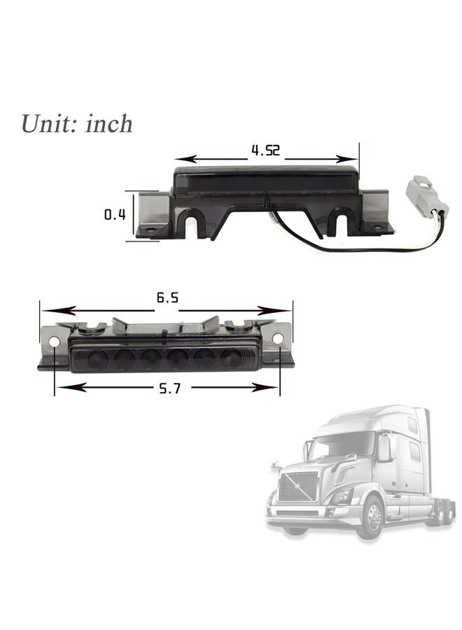 Adiil 5PCS White 6LED Cab Roof Top Clearance Light Assembly Smoked Lens Marker Running Lamps Compatible with Volvo 2004 VN/2003-2020 VNL Trucks - Image 5