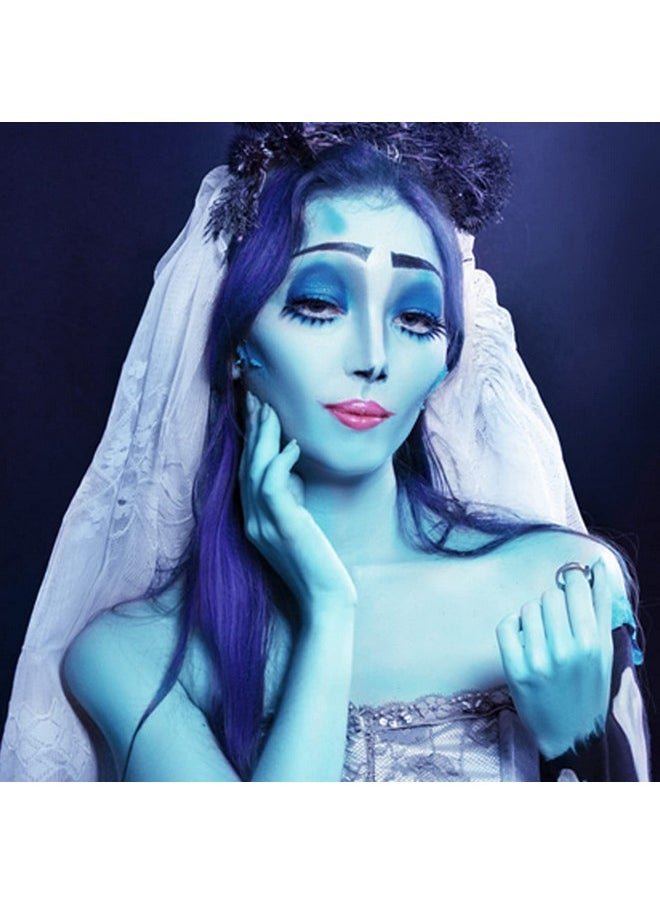 MEICOLY MEICOLY Light Blue Face Body Paint,Blue Face Paint Sadness,Pale Blue Body Paint Stick for Corpse Bride Halloween SFX Avatar Sally Makeup,Waterproof Eye Black Stick for Football/Baseball/Softball  - Image 3