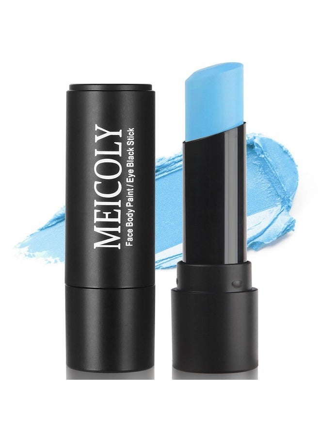 MEICOLY MEICOLY Light Blue Face Body Paint,Blue Face Paint Sadness,Pale Blue Body Paint Stick for Corpse Bride Halloween SFX Avatar Sally Makeup,Waterproof Eye Black Stick for Football/Baseball/Softball  - Image 1
