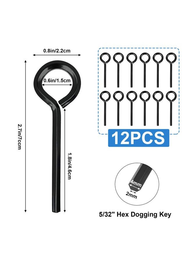 DENGXINWEI 12pcs 5/32 inch Standard Hex Key with Full Loop, Black Solid Metal Allen Key Sets Wrench for Keychain Push Bar Panic Exit Device Key - Image 2