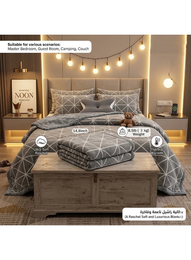 KYD Microfiber Double Layer Winter Thick Raschel Mink Weighted Blanket For Double Bed Soft Warm Heavy Fluffy Soft 180*220CM 3KG - Image 3
