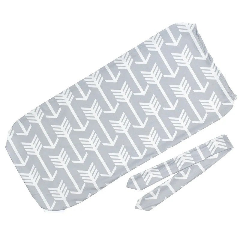 Y&D Newborn Swaddle Sleeping Bag with Headband Set - Organic Cotton Baby Wrap Swaddlers Cocoon - Image 1