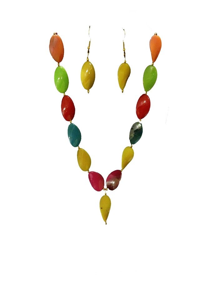 Salvus APP SOLUTIONS Traditional Multicolor Stone Necklace Set for Women - Image 1