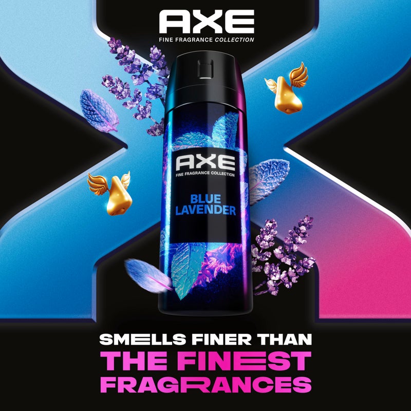 Axe مجموعة عطور AXE الفاخرة - بخاخ مزيل العرق للرجال - لافندر أزرق - 3 عبوات مع حماية من الروائح لمدة 72 ساعة وانتعاش معززة بزيوت اللافندر والنعناع والعنبر - 4 أونصات - Image 2