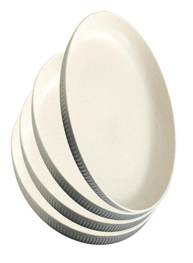 Vortipu 9.05" Unbreakable Dinnerware, Dishwasher & Microwave Safe, Ideal for Kids, Toddlers & Adults - Perfect for Salads, Snacks & More Degradable Lightweight Wheat Straw Plates (4, Beige) - Image 1