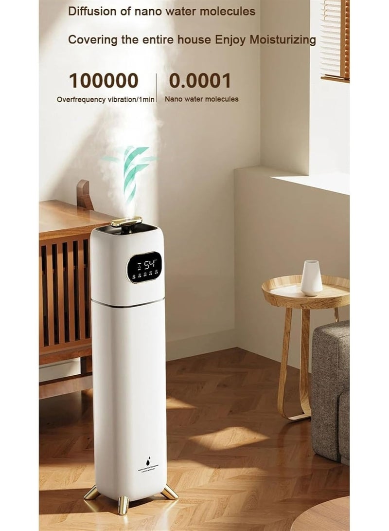 9L Top Fill Cool Mist Humidifier for Large Room with Essential Oil Diffuser, White Gold - Image 3