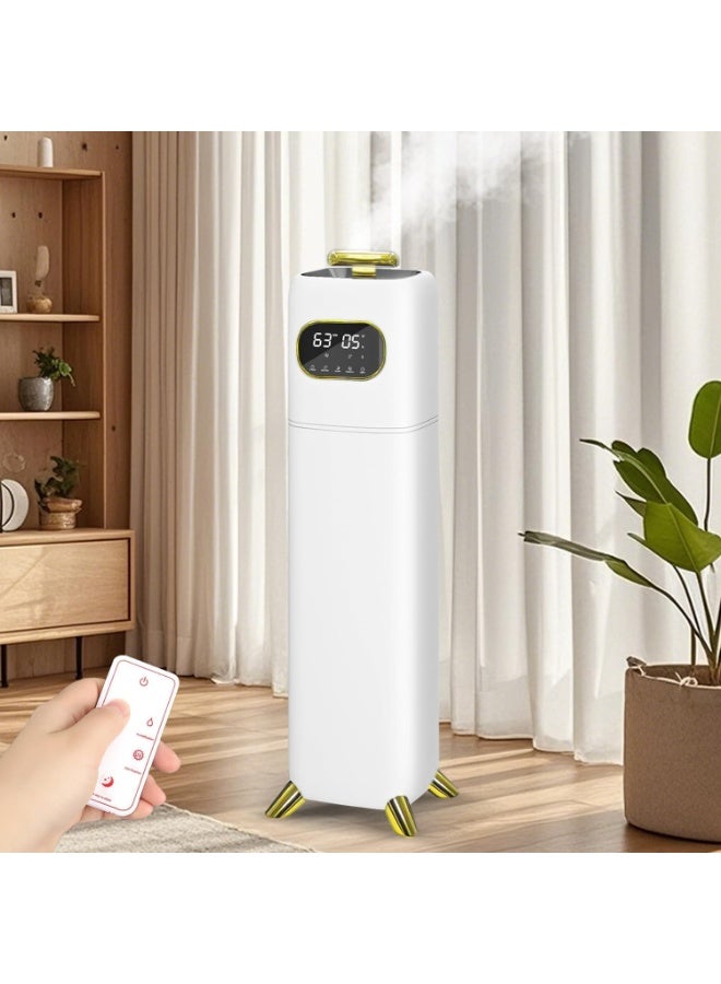 9L Top Fill Cool Mist Humidifier for Large Room with Essential Oil Diffuser, White Gold - Image 1