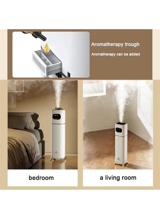9L Top Fill Cool Mist Humidifier for Large Room with Essential Oil Diffuser, White Gold - Image 4