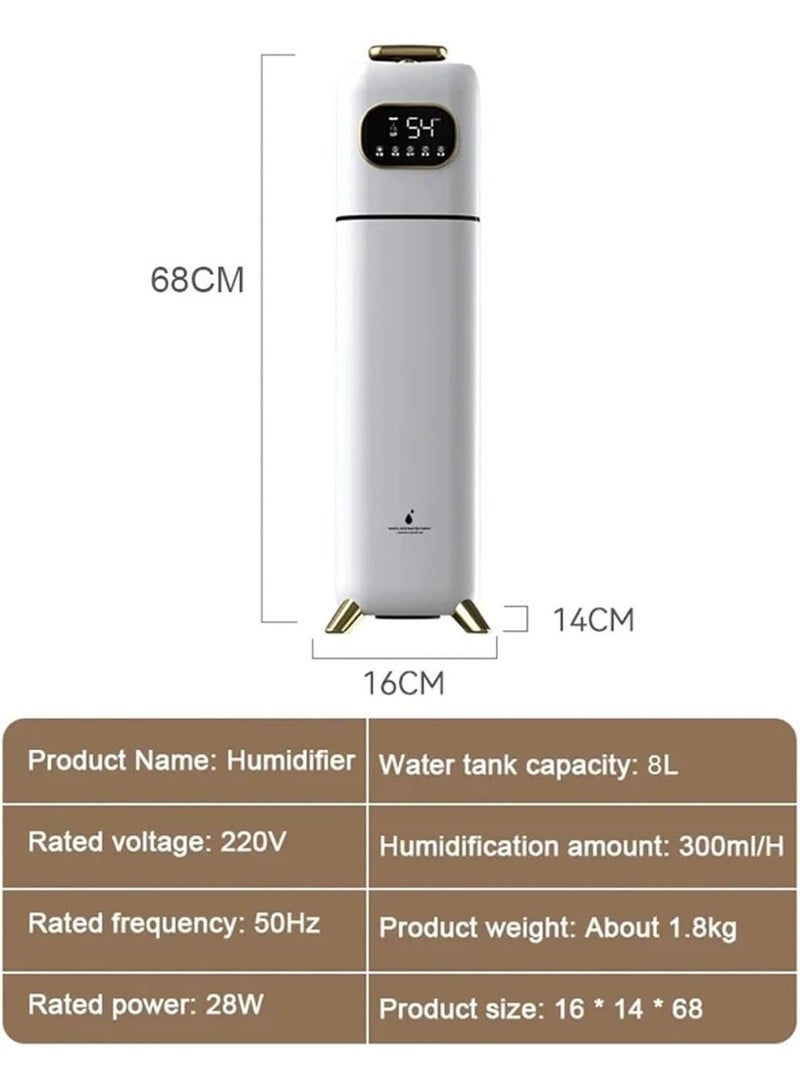 9L Top Fill Cool Mist Humidifier for Large Room with Essential Oil Diffuser, White Gold - Image 5
