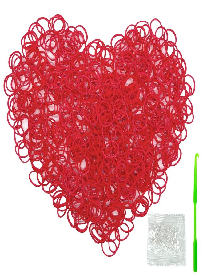 WEI LONG 4200+ Loom Rubber Bands Colorful Rubber Band Loom Refill Kit for Boy Girl DIY Craft Gift Set Unique Bright Colors/Red - Image 1