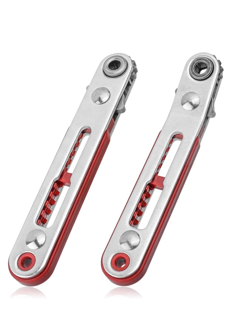 KASTWAVE Mini Ratchet Wrench, 1/4 Inch Drive Ratcheting Screwdriver, Wrenches Elbow Head and Flat Head High Torque Offset Reversible Drive Handle for 1/4-Inch Hex Shank Drill, Screwdriver Bits, 2 Pcs - Image 1