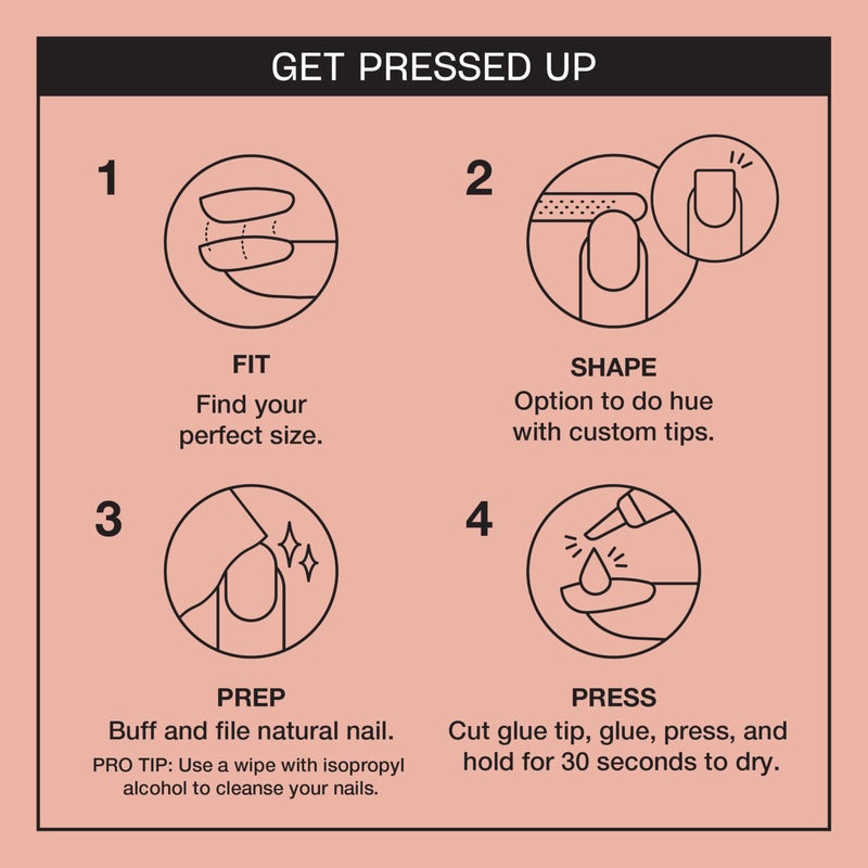 OPI On Point Fluent in French | Short Round Nude Pink & White French Tip Press On Nails | With Nail Glue | Long Lasting, Reusable, Non-damaging - Image 4