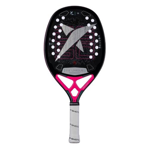 Drop Shot Conqueror 13 BT Beach Tennis Racket 24K Carbon Twill EVA Tech Core Sand Treatment 3D Texture for Maximum Spin AntiVibration System Includes Protective Bag - Image 1