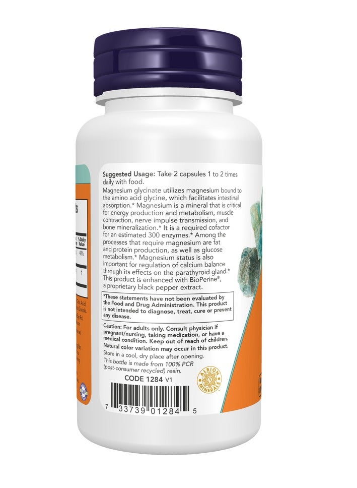 Now Magnesium Glycinate With BioPerine® 60Veg Capsules - Image 2