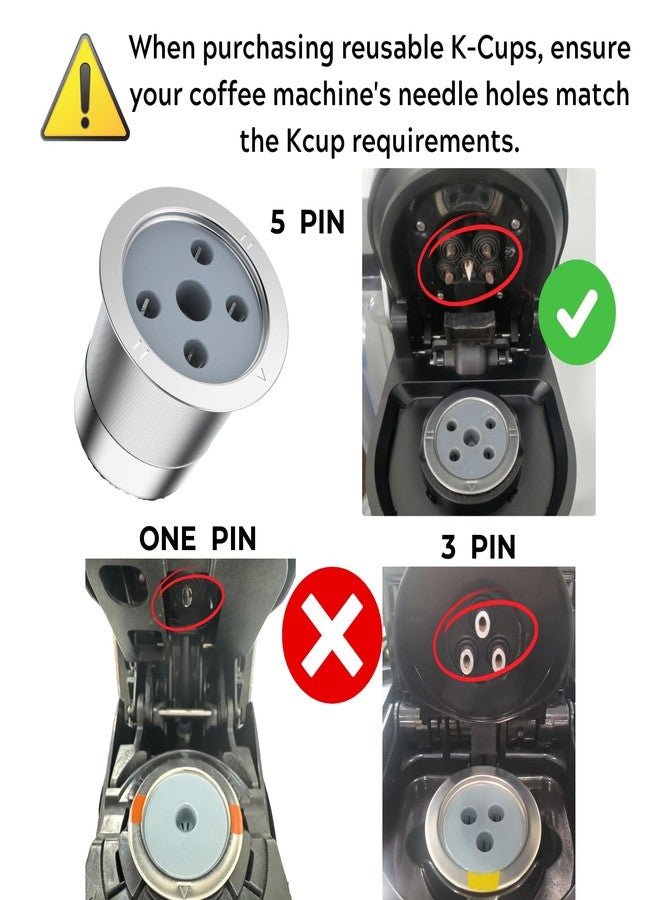 NOALTO Reusable K Cups for Keurig K Supreme | Refillable K cups with Adapter for Keurig K Supreme (Plus) Coffee Maker (2 pack Reusable Coffee Pods + 1 pack Adapter ) - Image 4