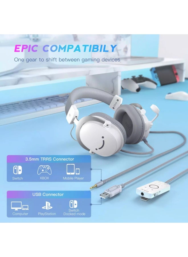 FIFINE H9 AmpliGame USB Gaming Headset - 7.1 Surround Sound - Detachable Microphone - Control Box, 3.5mm Headphones Jack - Image 4