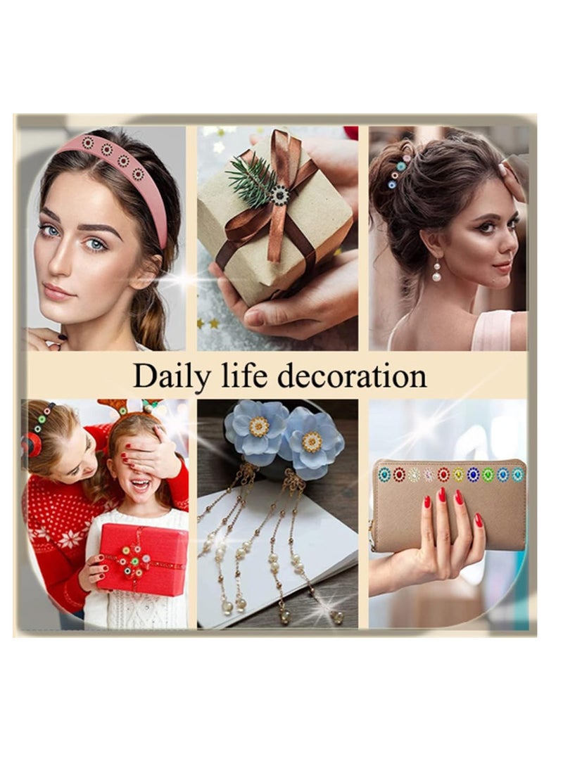 SYOSI 100 Pcs Flower Sew On Rhinestones Pearl Gold Base Crystals Pearls Beads Trim Sew Rhinestones for Clothes Shoes Earring Belt Crafts Sewing Accessories (12mm, Pearl) - Image 4