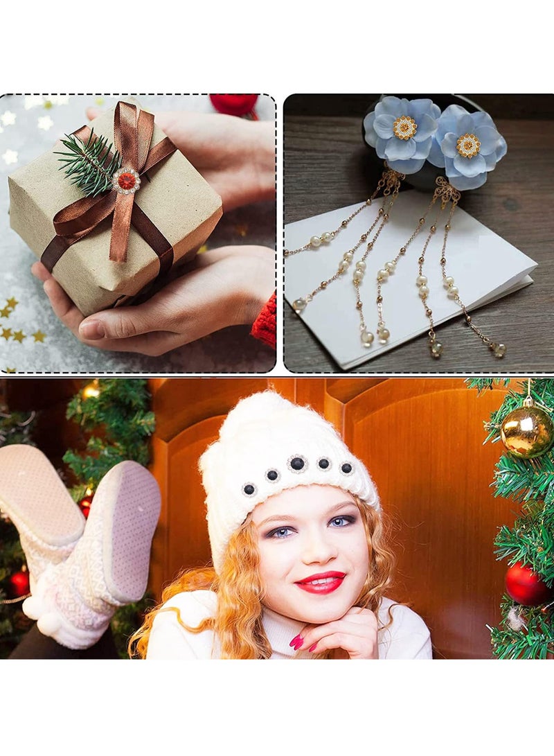 SYOSI 100 Pcs Flower Sew On Rhinestones Pearl Gold Base Crystals Pearls Beads Trim Sew Rhinestones for Clothes Shoes Earring Belt Crafts Sewing Accessories (12mm, Pearl) - Image 5