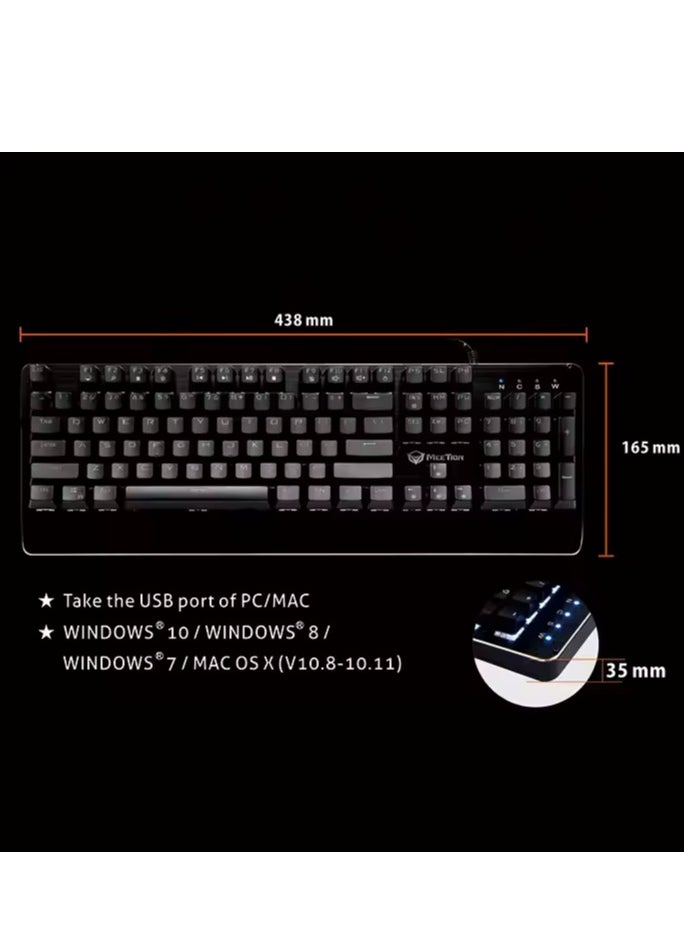 ميشين تصميم حصري من Meetion MK01، لوحة مفاتيح كاملة مضادة للظلال بإضاءة خلفية RGB، 12 اختصارًا للوسائط المتعددة، التوصيل والتشغيل، لوحة مفاتيح ألعاب ميكانيكية سلكية متوافقة مع نظام OUTEMU  - Image 4