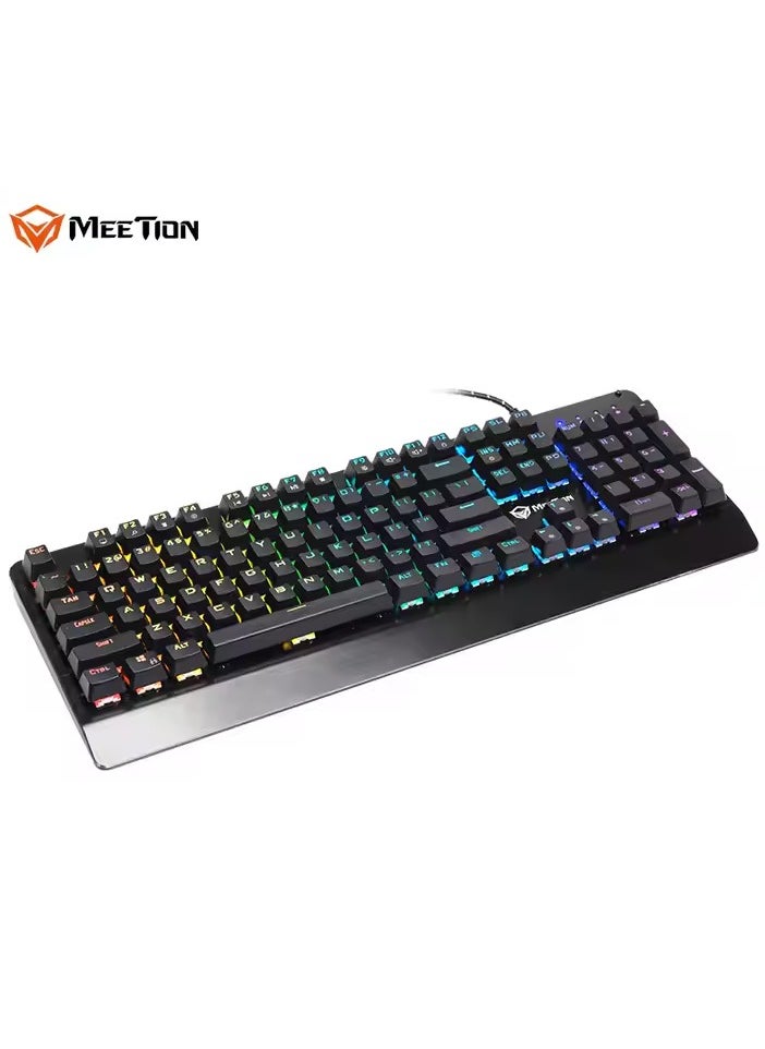 ميشين تصميم حصري من Meetion MK01، لوحة مفاتيح كاملة مضادة للظلال بإضاءة خلفية RGB، 12 اختصارًا للوسائط المتعددة، التوصيل والتشغيل، لوحة مفاتيح ألعاب ميكانيكية سلكية متوافقة مع نظام OUTEMU  - Image 2