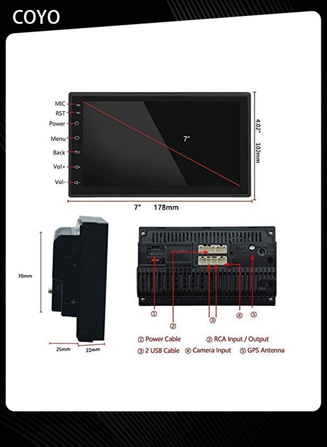COYO Universal 7" Car Radio, Android Auto GPS Navigation System for Vehicles - Image 4