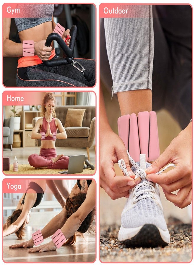 WUSOPU Wrist Weights, Ankle Weights for Women Men, Adjustable Wrist Weighted Bracelet for Home Gym Workout, Running, Yoga, Exercise, Strength Training, Set of 2 (1LB Each)-Pink - Image 5