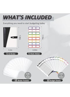 erorex Cash Envelopes For Budgeting Budget Binder Envelopes Organizer A6 Stitching Pu Leather Budget Binder With Zipper Envelopes And Budget Sheets  - Image 2
