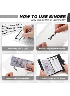 erorex Cash Envelopes For Budgeting Budget Binder Envelopes Organizer A6 Stitching Pu Leather Budget Binder With Zipper Envelopes And Budget Sheets  - Image 5